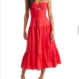 Red strapless vici dolls dress